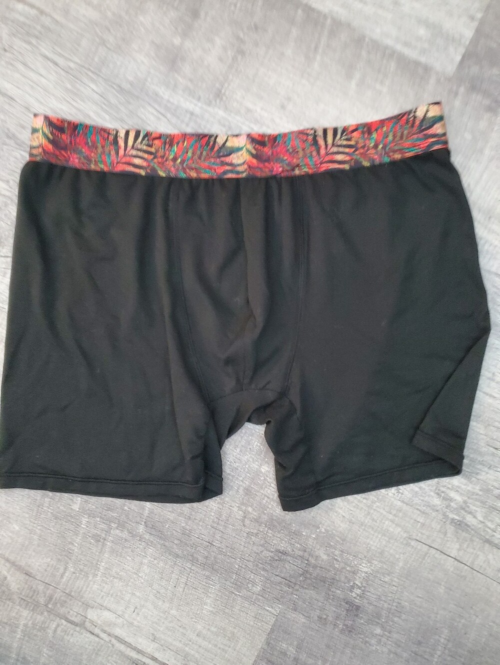 Ed Hardy Black Boxer Briefs with Multicolor Leaf-Print Waistband